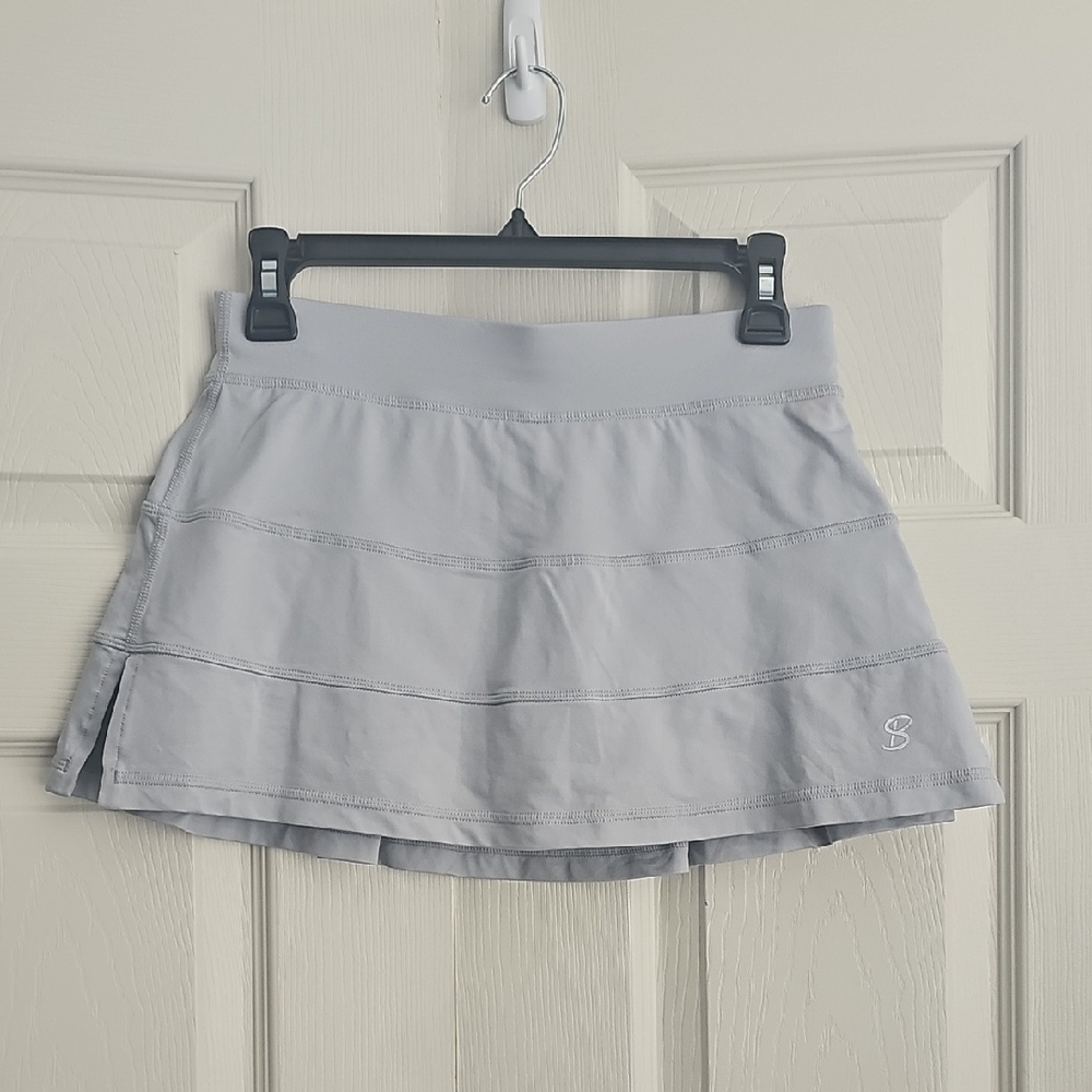 Sofibella women's stone gray 12" Panel Skort skirt tennis - UV Colors. CONT S